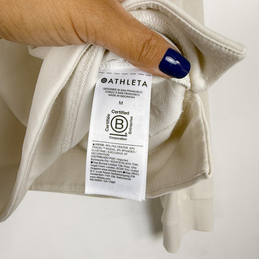 Athleta Seasoft Crew Neck Sweatshirt Cream White - M - Picture 5 of 11
